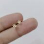 Sterling Silver Tiny Crystal Detail Flower Stud Earrings, thumbnail 2 of 5