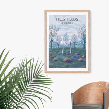 Hilly Fields Brockley London Travel Poster Art Print, 4 of 8