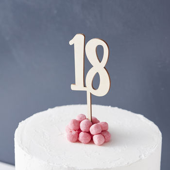 Birthday Age Wooden Cake Topper, 9 of 9