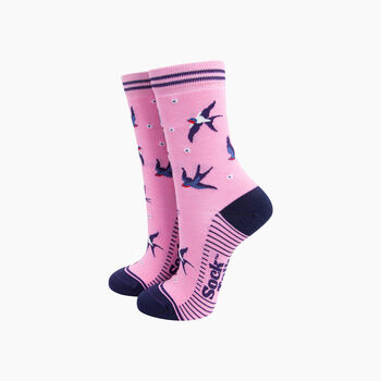 Swallows And Flowers Bamboo Socks Gift Set For Women, 4 of 4