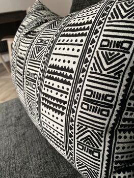 Mud Cloth Cushion Pillow With Insert Boho 18' Square, 7 of 7