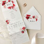 Red Floral Concertina Wedding Invitations, thumbnail 1 of 4