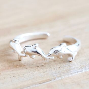 Sterling Silver Dolphin Toe Ring, 2 of 5