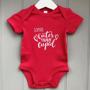 Personalised Cuter Than Cupid Baby Grow, 3 of 5