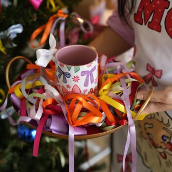 Christmas Ribbons Mug – Festive Coffee Mug, Xmas Gift, 4 of 5