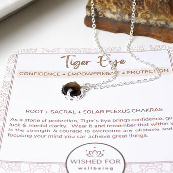 Tiger's Eye Necklace Sterling Silver, Confidence, 3 of 6