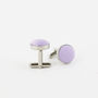 Woven Fabric Faced Cufflinks Pastel Purple, thumbnail 1 of 4