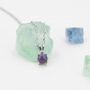 Sterling Silver Tiny Dark Purple Opal Pendant Necklace, thumbnail 2 of 11
