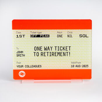 Personalised Train Ticket Retirement Gift, 4 of 4