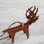 Leather Reindeer Christmas Ornament, thumbnail 4 of 5