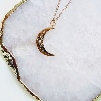 Gold Plated Moon Opal Celestial Necklace, 3 of 4