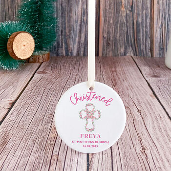 Personalised Christening Ornament Gift For Girl, 7 of 7