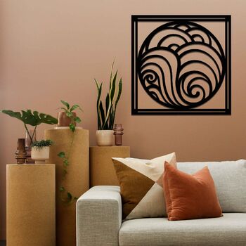 Abstract Circular Wall Art Wooden Home Decoration, 4 of 10