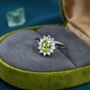 Genuine Peridot And Cz Halo Ring Sterling Silver, thumbnail 1 of 12