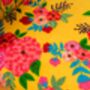 Yellow Floral Embroidered Velvet Wooden Armchair, thumbnail 4 of 7