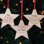 Personalised Wooden Christmas Star Memorial Bauble, thumbnail 1 of 7