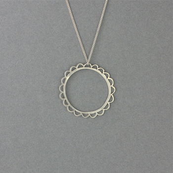 Scalloped Circle Necklace, 4 of 7