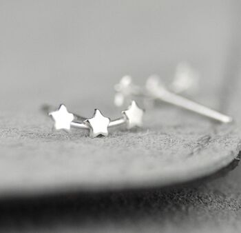 Tiny Sterling Silver Shooting Star Ear Climbers, 3 of 7