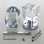Square Crystal Faceted Clear Glass Mortice Door Knobs, thumbnail 2 of 4