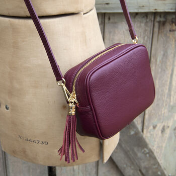 Cross Body Leather Personalised Handbag Winter Colours, 7 of 12