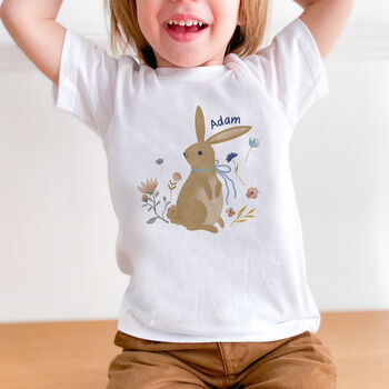 Personalised Easter Bunny T Shirt With Boy Or Girl Name, 8 of 9