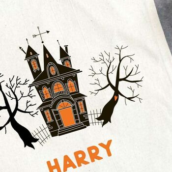 Personalised Haunted House Trick Or Treat Bag, 2 of 2