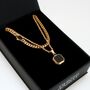 Gold Onyx Necklace Set Cuban Onyx Chain Onyx Pendant, thumbnail 3 of 12
