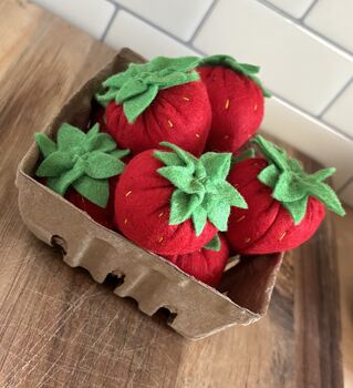 Pretend Play Felt Strawberries, 6 of 8