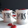 Chocolate Filled Mr And Mrs Typographic Mugs, thumbnail 2 of 4