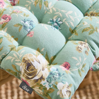 Green Floral Padded Mattress Cushion, 4 of 6