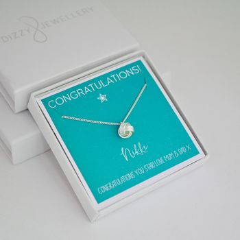 Sterling Silver Congratulations Necklace, 4 of 12