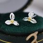 Holly Flower Stud Earrings In Sterling Silver, thumbnail 4 of 11
