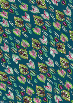 Teal Mixed Houseplants Giftwrap X Two Sheets, 2 of 2