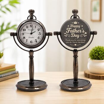 Personalised 8th Anniversary Gift Bronze Desk Clock, 3 of 12