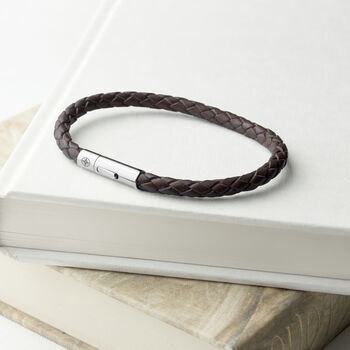 Personalised Men's Compass Capsule Leather Bracelet, 3 of 12