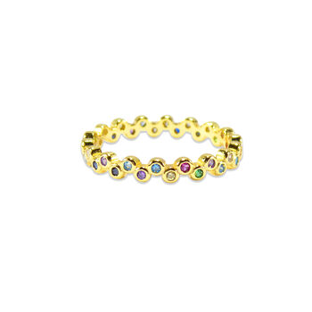 Rainbow Rings, Cz Rose Or Gold Plated 925 Silver, 2 of 11