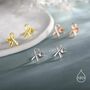 Sterling Silver Pink Ribbon Stud Earrings, thumbnail 5 of 12