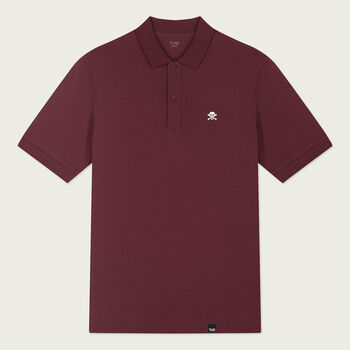 Organic Cotton Penzance Pirate Burgundy Polo Shirt, 4 of 7