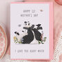 1st Mother's Day Card For Mum With Funny Panda Design, thumbnail 3 of 3
