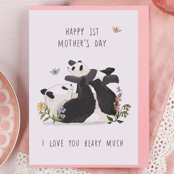 1st Mother's Day Card For Mum With Funny Panda Design, 3 of 3