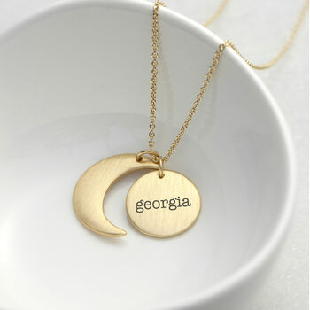 Personalised Gold Plated Moon And Sun Necklace, 2 of 8