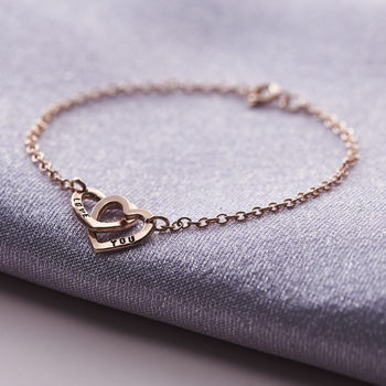 Personalised Double Heart Names Bracelet, 2 of 8