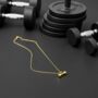 Personalised Gold Coloured Dumbbell Pendant Necklace, thumbnail 7 of 12