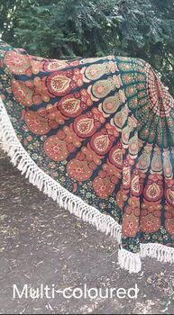 Large Round Boho Mandala Picnic Blanket, 11 of 11