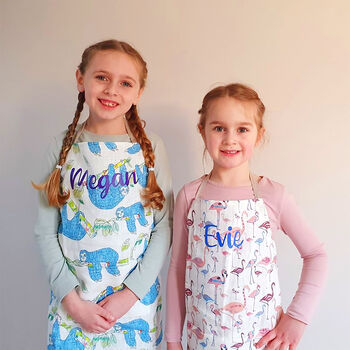 Personalised Sloth Children's Linen Apron, 2 of 5