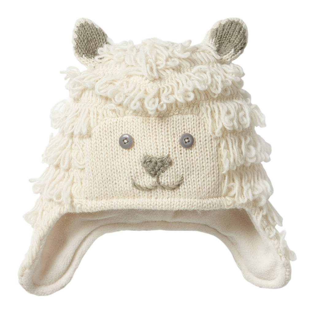 Woolly Sheep Knit Winter Hat For Kids By Piccalilly