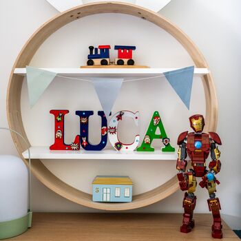 Personalised Paint Your Own Superhero Wooden Name, 9 of 10