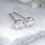 Mini Sterling Silver Candy Pink Opal Stud Earrings, thumbnail 3 of 12