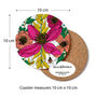 Round Coaster Floral Vivid Blooms Heat And Stain Proof, thumbnail 3 of 12