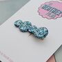 Blue Bubble Glitter Hair Clip / Festival Fashion Clip / Summer Holiday Hair Slide / Whimsical Ocean Theme Hair Accessory, thumbnail 4 of 4